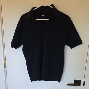 Uniqlo Medium Navy Blue Knit Polo Shirt
